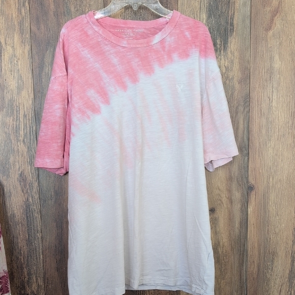 American Eagle Pink Tie-Dye Ombre Tee Men's Tshirt - Picture 2 of 6